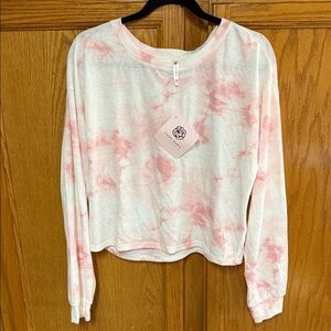 Cozy Tie-Dye Sweatshirt in Pink and White